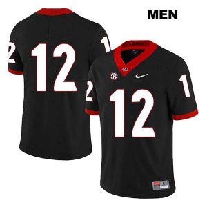 Men's Georgia Bulldogs NCAA #12 Tommy Bush Nike Stitched Black Legend Authentic No Name College Football Jersey ZGO6054QA